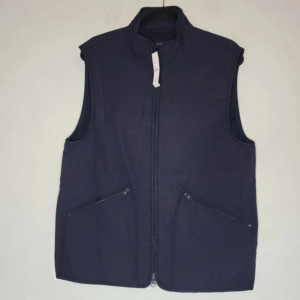 NWT J. Crew Stretch Tech Navy Blue Zip Vest  Men's‎ Size Medium